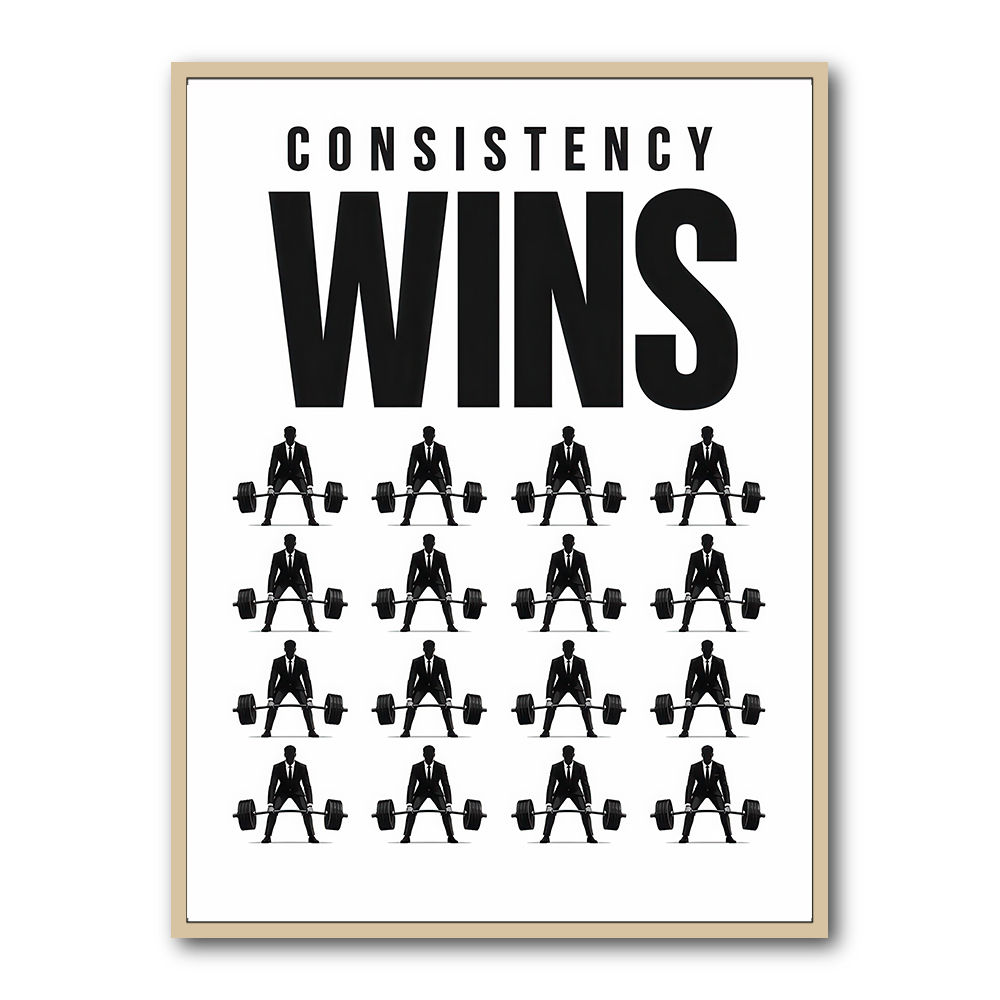 Consistency Wins – Discipline Grid Wall Art 