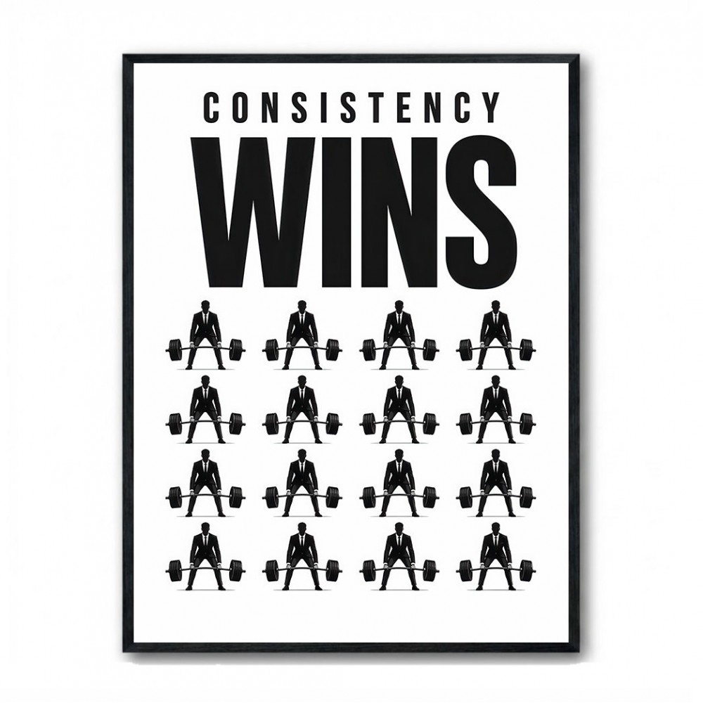 Consistency Wins – Discipline Grid Wall Art 