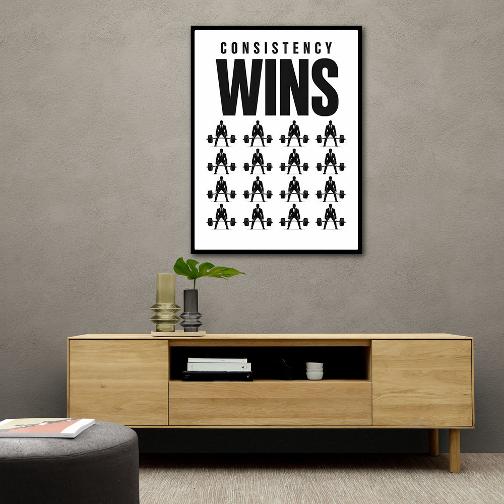 Consistency Wins – Discipline Grid Wall Art 