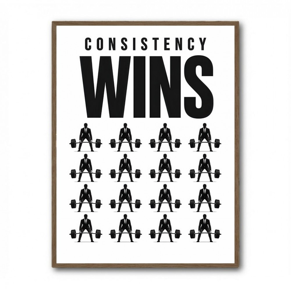Consistency Wins – Discipline Grid Wall Art 