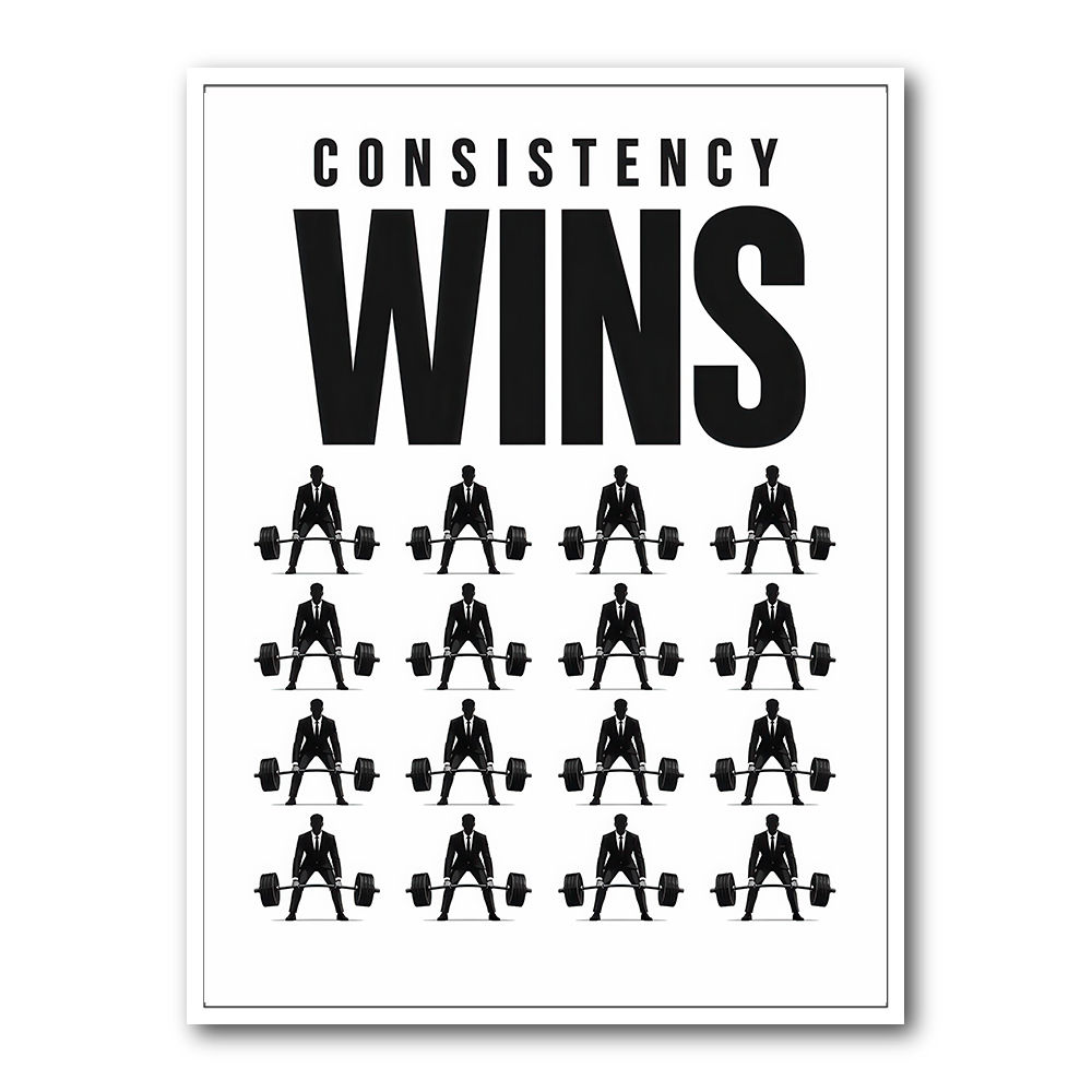 Consistency Wins – Discipline Grid Wall Art 