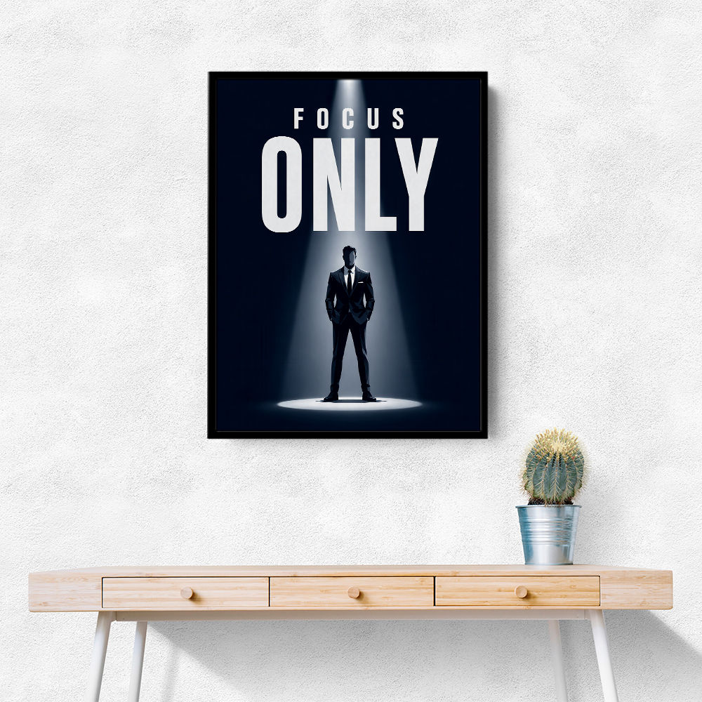 Focus Only – Minimal Power Mindset Poster 
