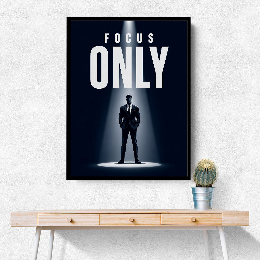 Focus Only – Minimal Power Mindset Poster 