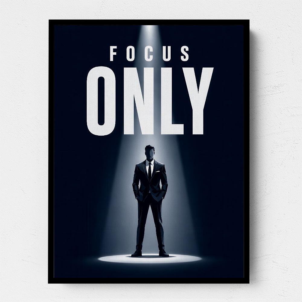 Focus Only – Minimal Power Mindset Poster 