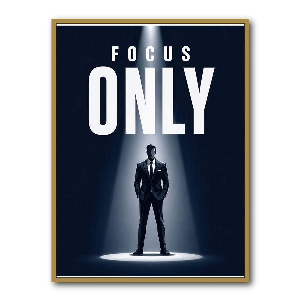 Focus Only – Minimal Power Mindset Poster 