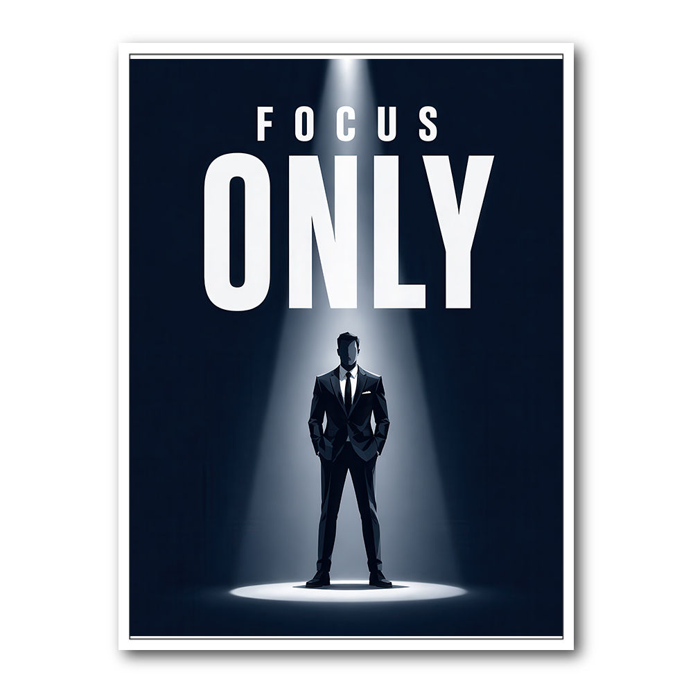 Focus Only – Minimal Power Mindset Poster 