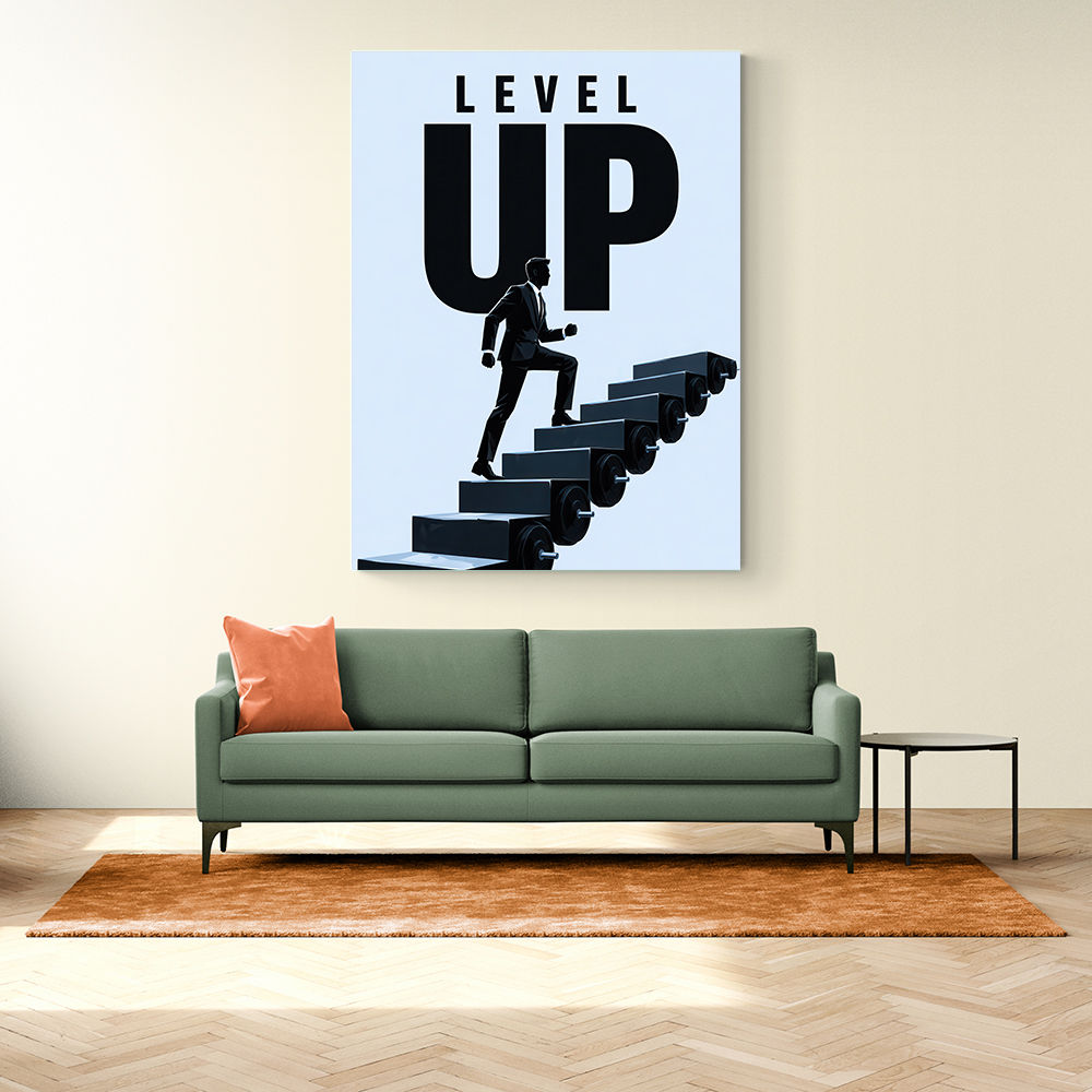 Level Up – Business Growth Staircase Wall Art 