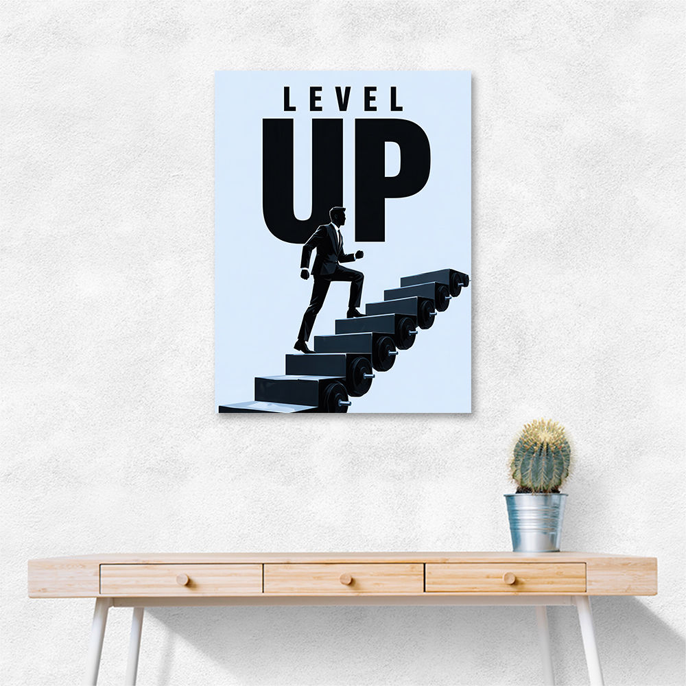 Level Up – Business Growth Staircase Wall Art 