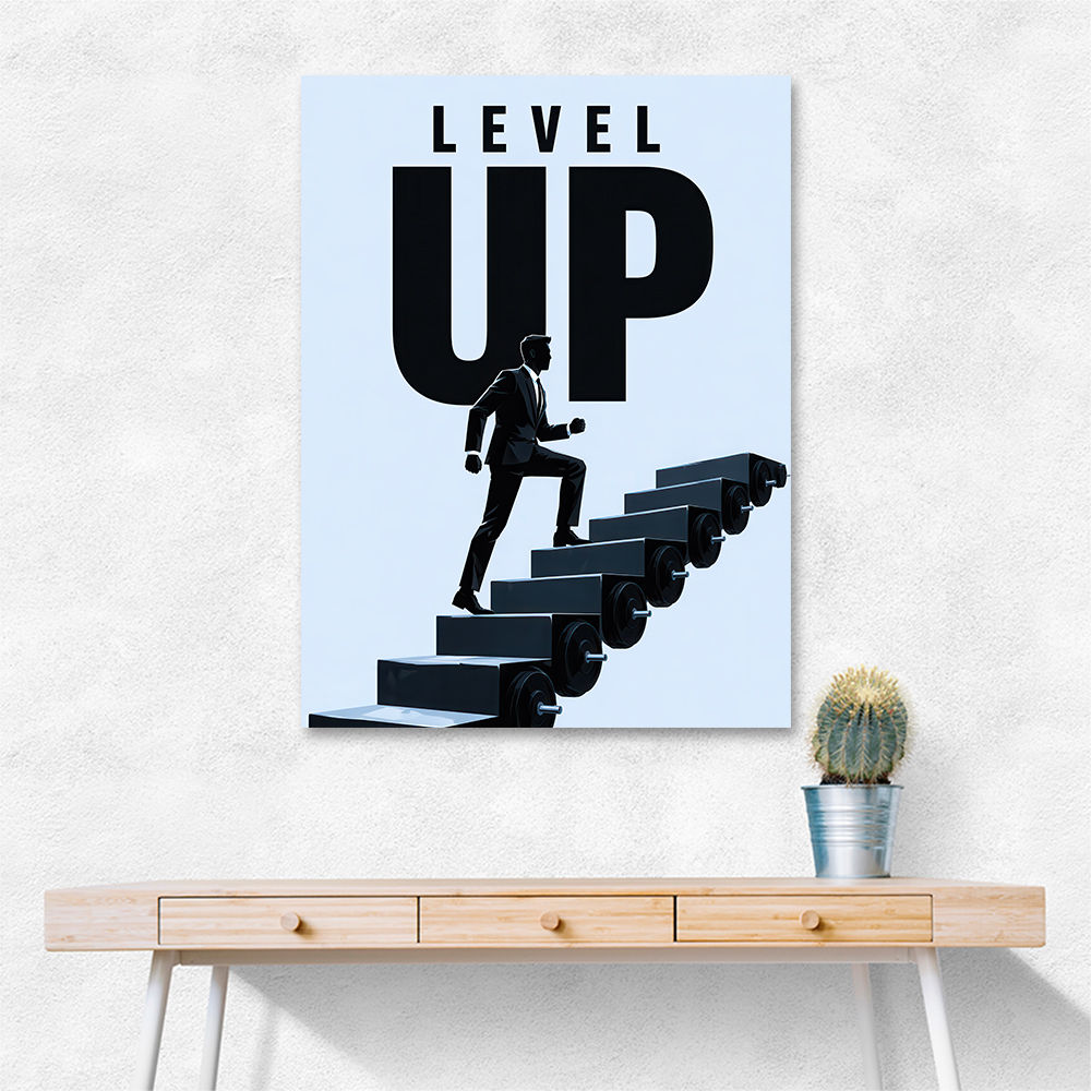 Level Up – Business Growth Staircase Wall Art 