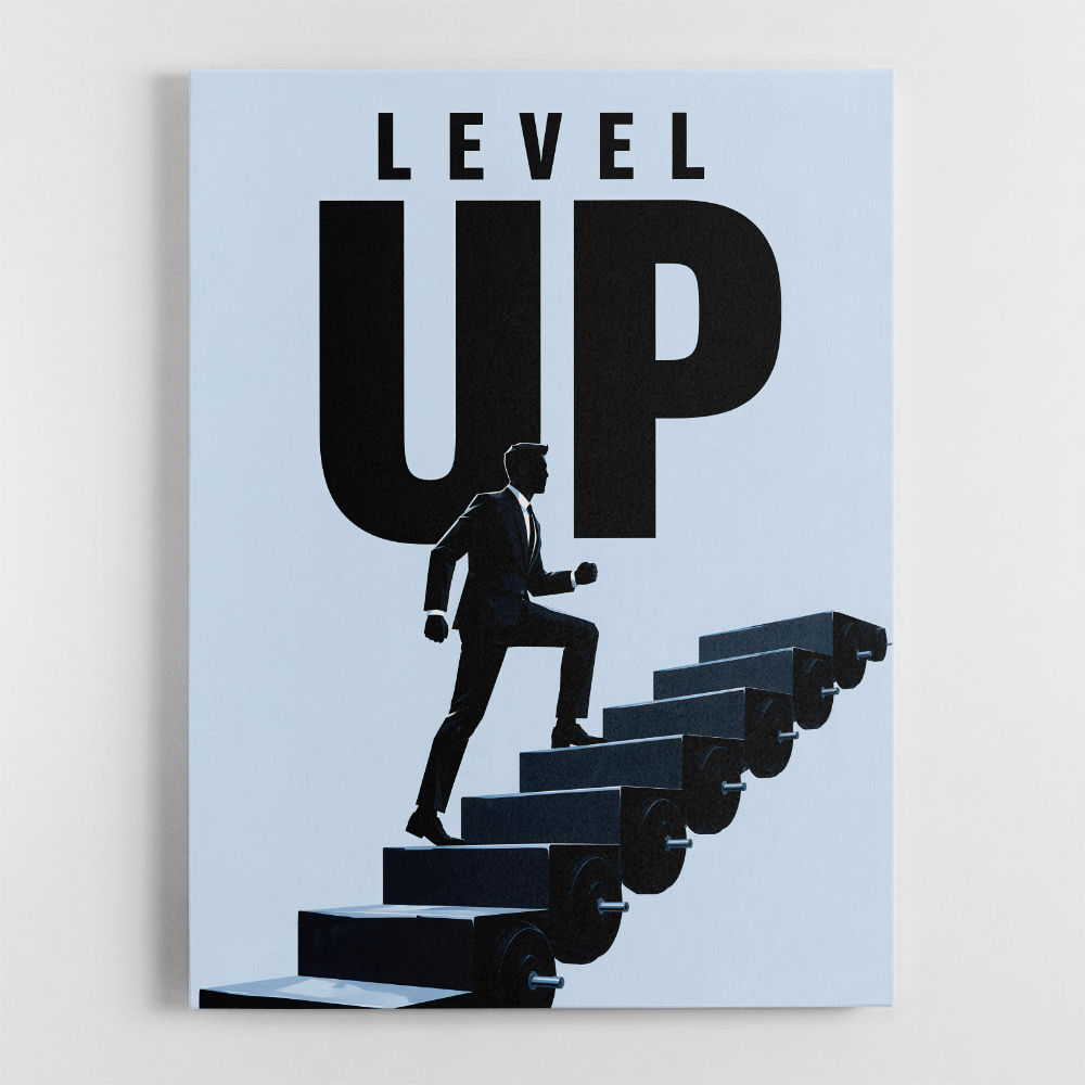Level Up – Business Growth Staircase Wall Art 