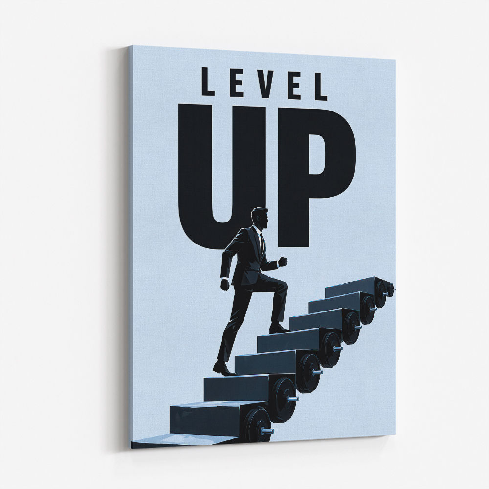 Level Up – Business Growth Staircase Wall Art 