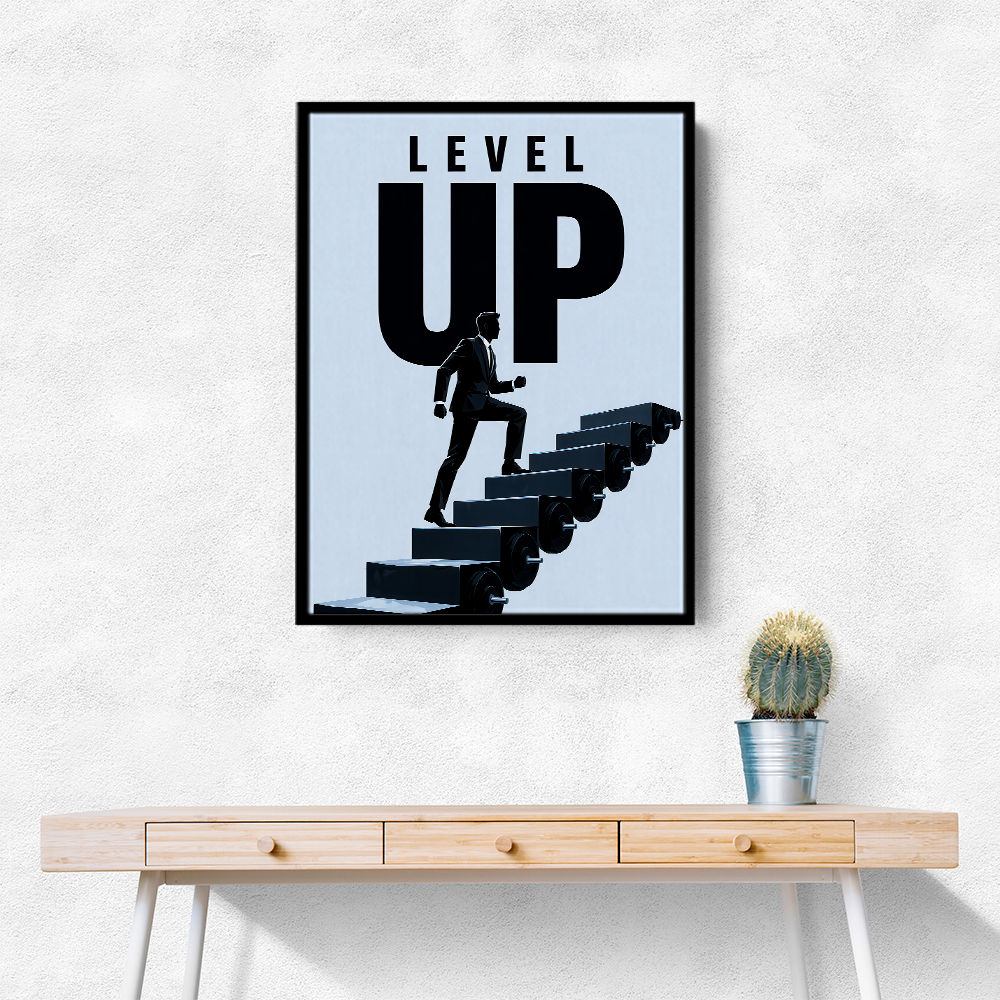 Level Up – Business Growth Staircase Wall Art 