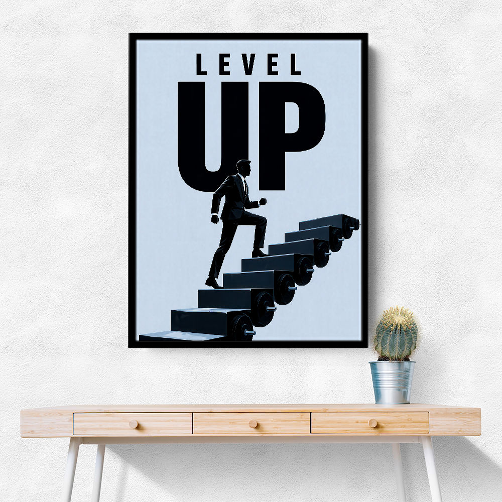 Level Up – Business Growth Staircase Wall Art 