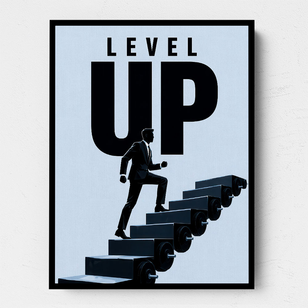 Level Up – Business Growth Staircase Wall Art 