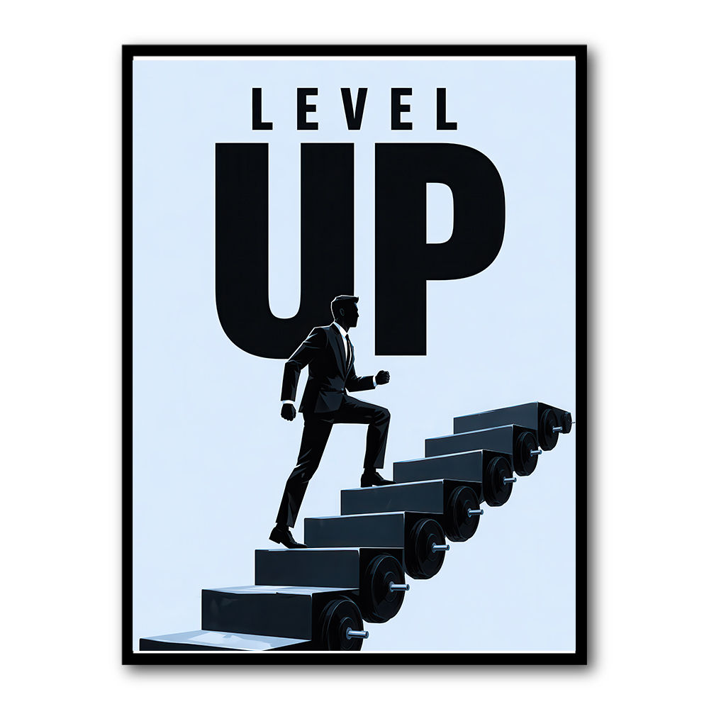 Level Up – Business Growth Staircase Wall Art 