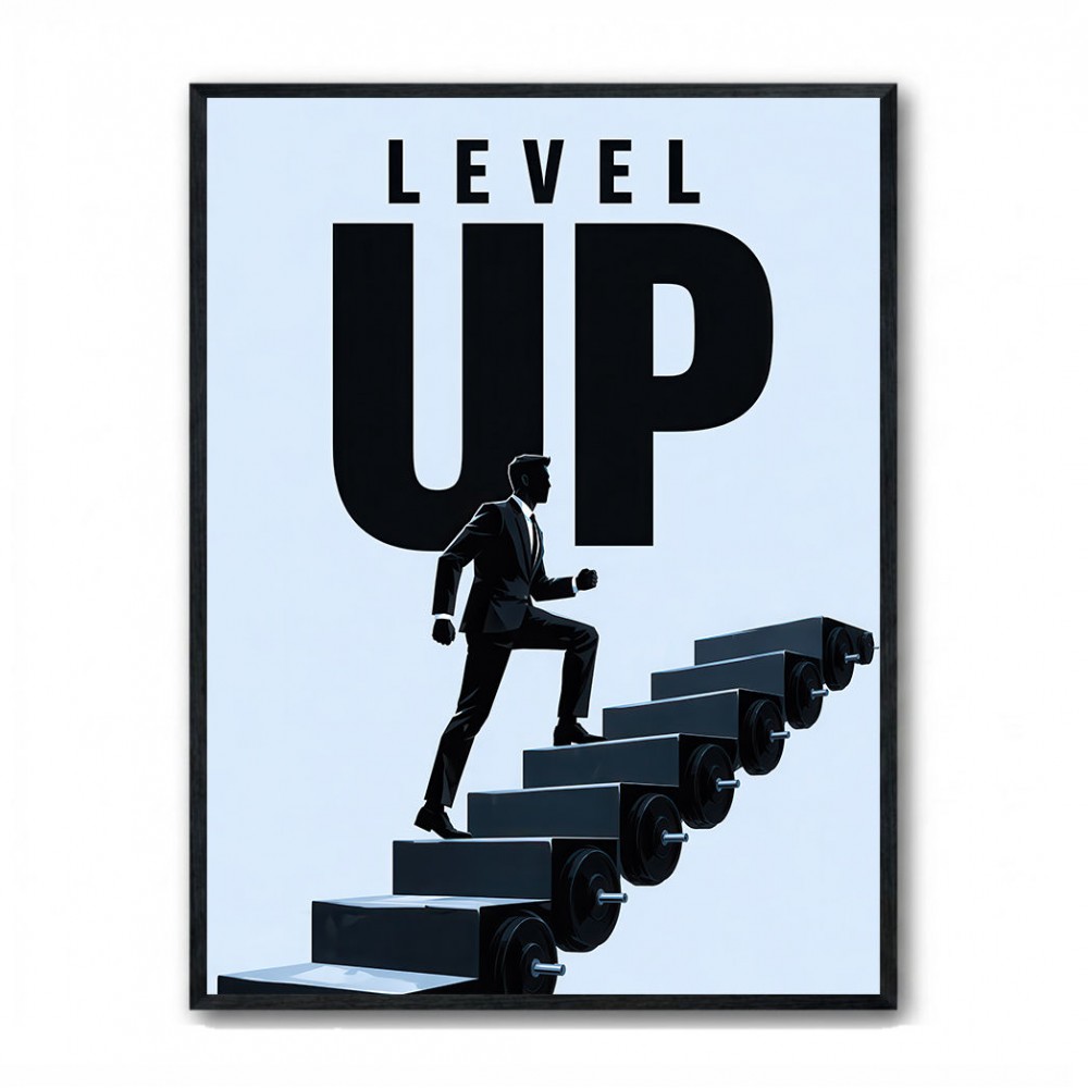 Level Up – Business Growth Staircase Wall Art 