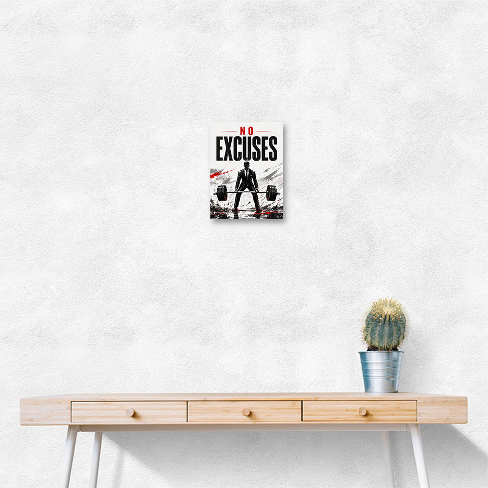 No Excuses – Strength Training Motivation Print 