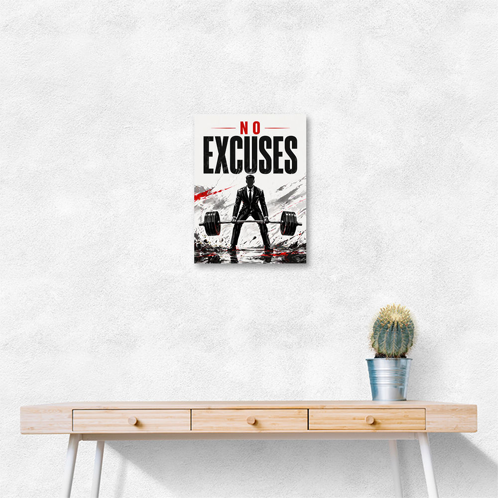 No Excuses – Strength Training Motivation Print 