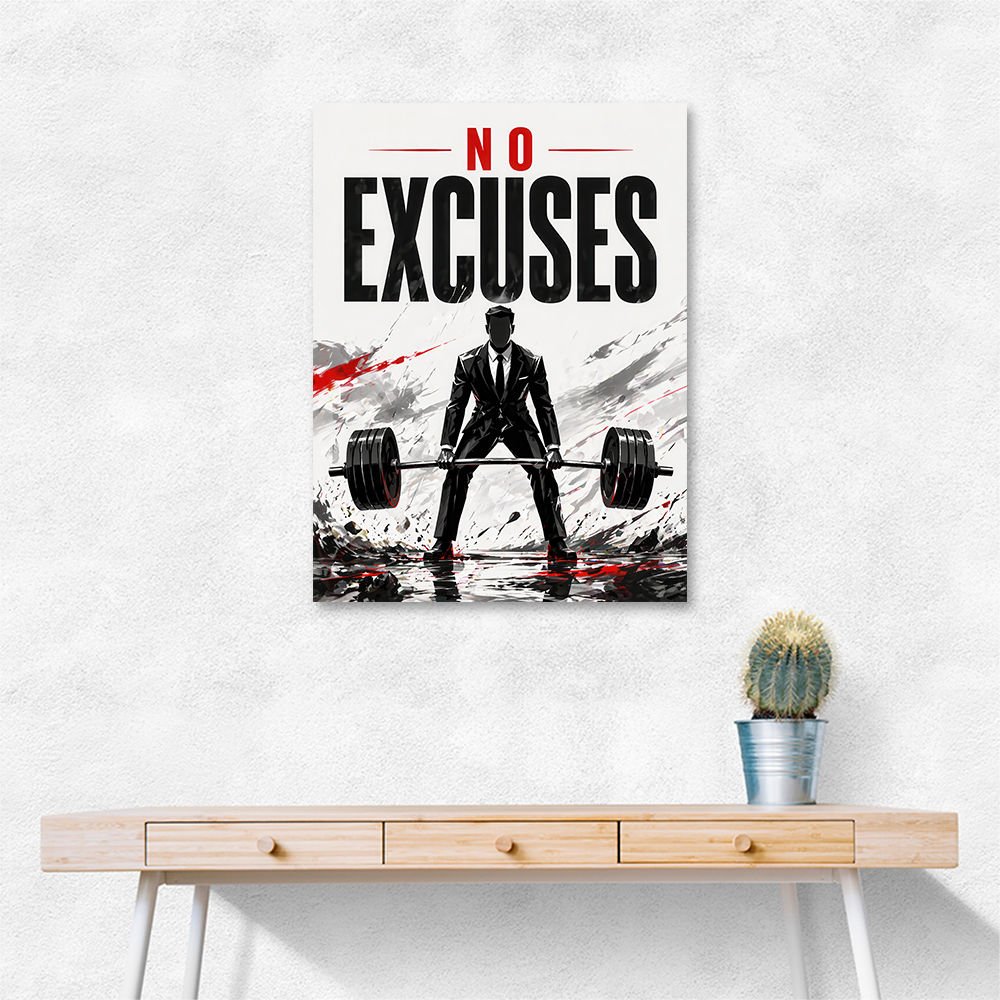 No Excuses – Strength Training Motivation Print 