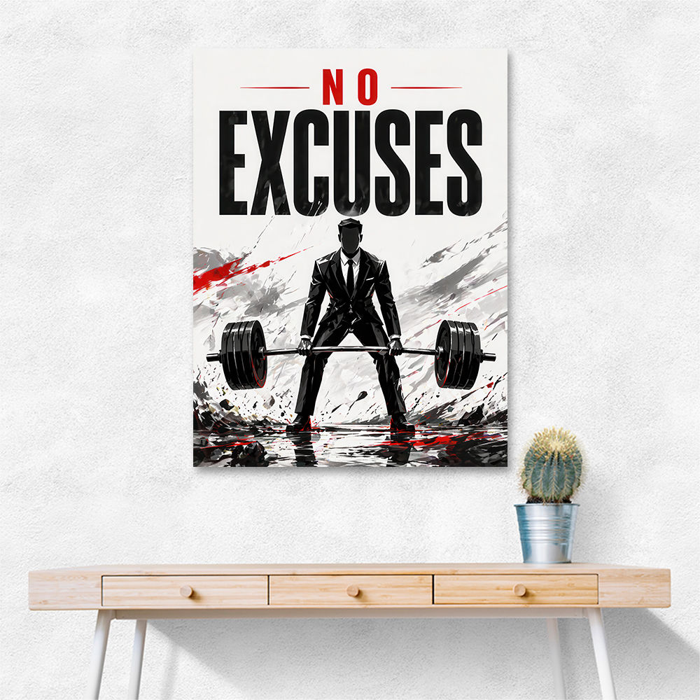 No Excuses – Strength Training Motivation Print 