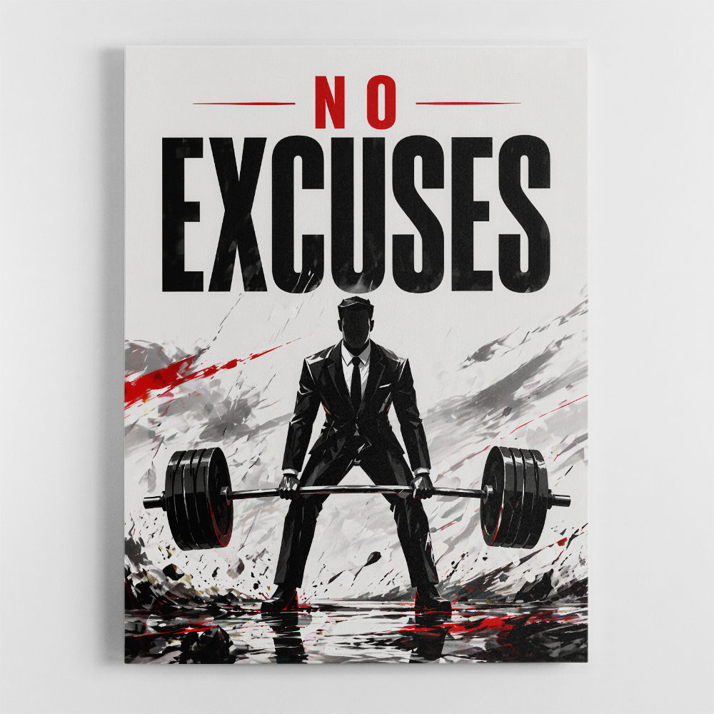 No Excuses – Strength Training Motivation Print 