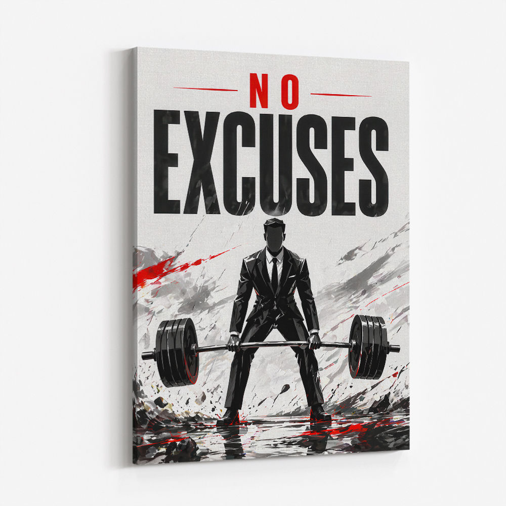No Excuses – Strength Training Motivation Print 