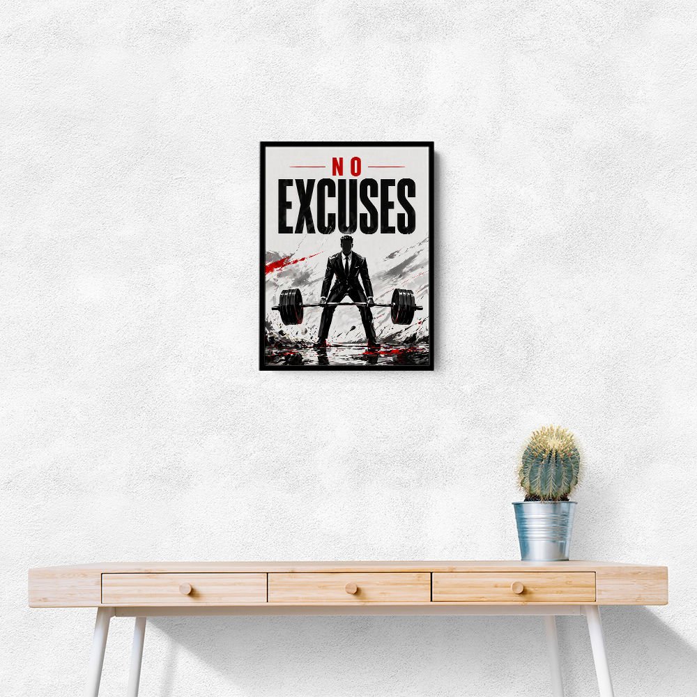 No Excuses – Strength Training Motivation Print 