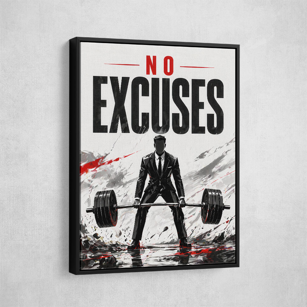 No Excuses – Strength Training Motivation Print 