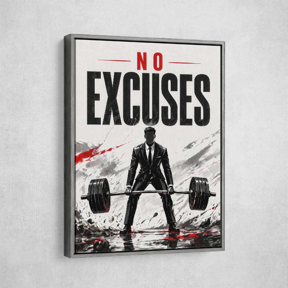 No Excuses – Strength Training Motivation Print 