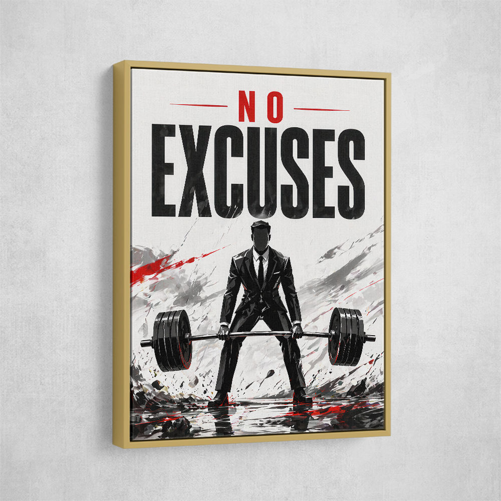 No Excuses – Strength Training Motivation Print 