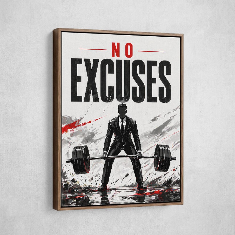 No Excuses – Strength Training Motivation Print 