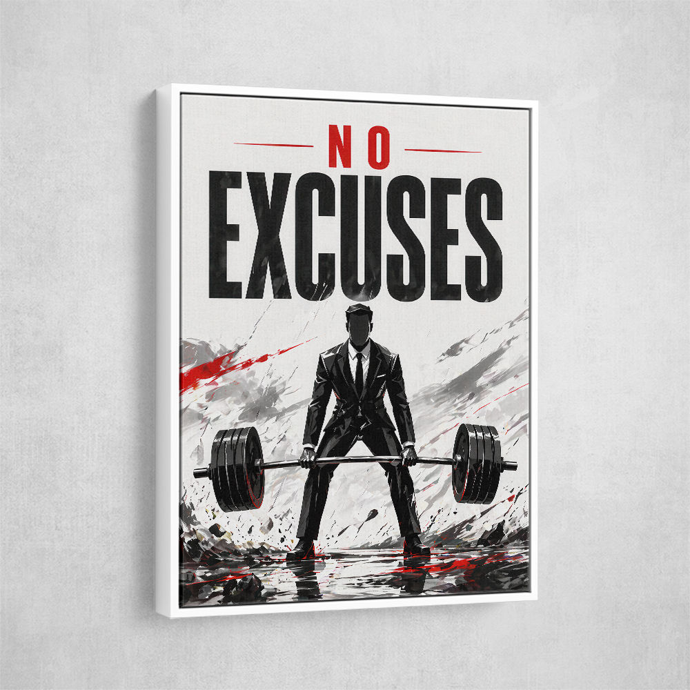 No Excuses – Strength Training Motivation Print 