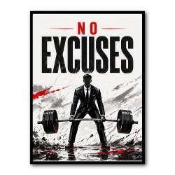 No Excuses – Strength Training Motivation Print 