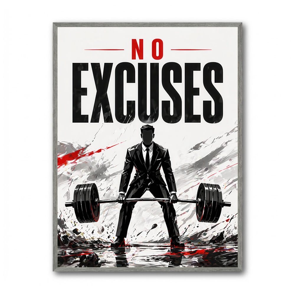No Excuses – Strength Training Motivation Print 