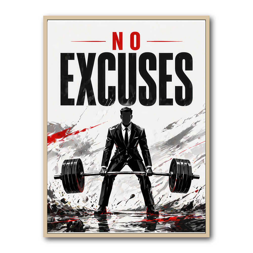 No Excuses – Strength Training Motivation Print 