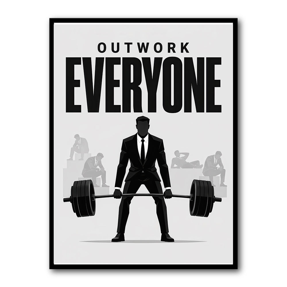 Outwork Everyone – Success Mindset Wall Art 