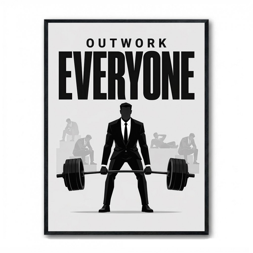 Outwork Everyone – Success Mindset Wall Art 