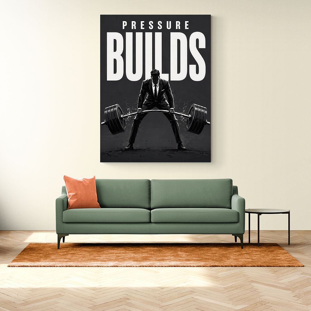 Pressure Builds Strength – Power Lift Motivation Art 