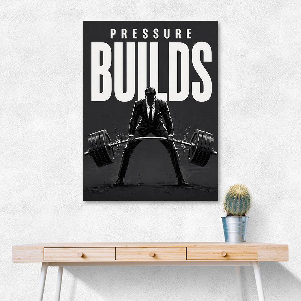 Pressure Builds Strength – Power Lift Motivation Art 