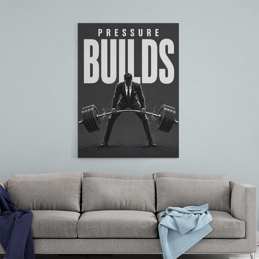 Pressure Builds Strength – Power Lift Motivation Art 