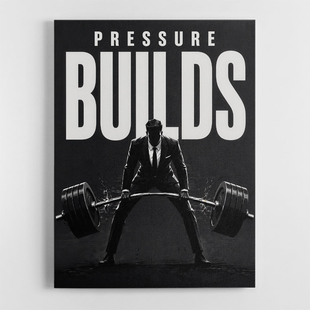 Pressure Builds Strength – Power Lift Motivation Art 