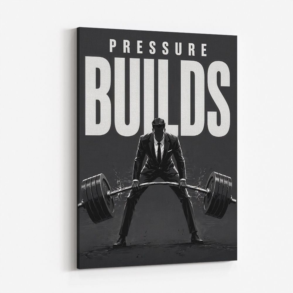 Pressure Builds Strength – Power Lift Motivation Art 