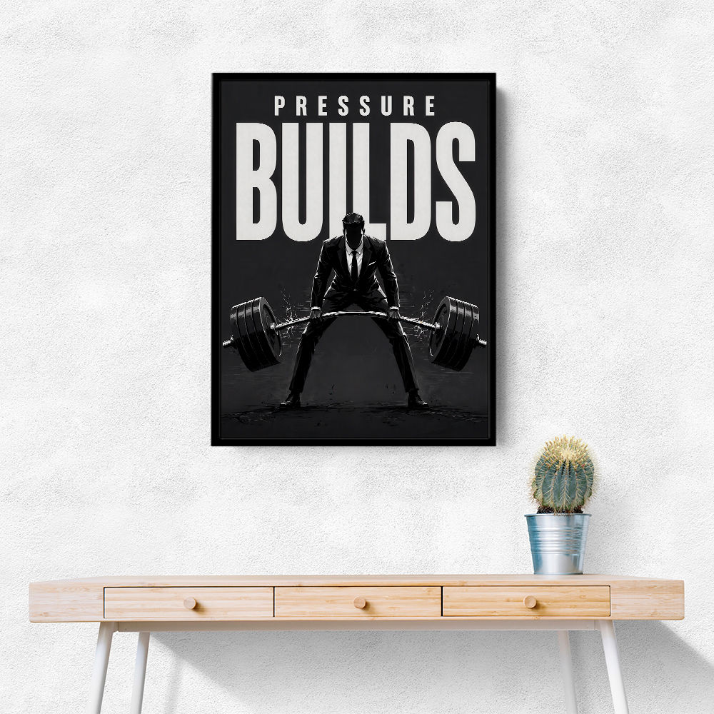 Pressure Builds Strength – Power Lift Motivation Art 