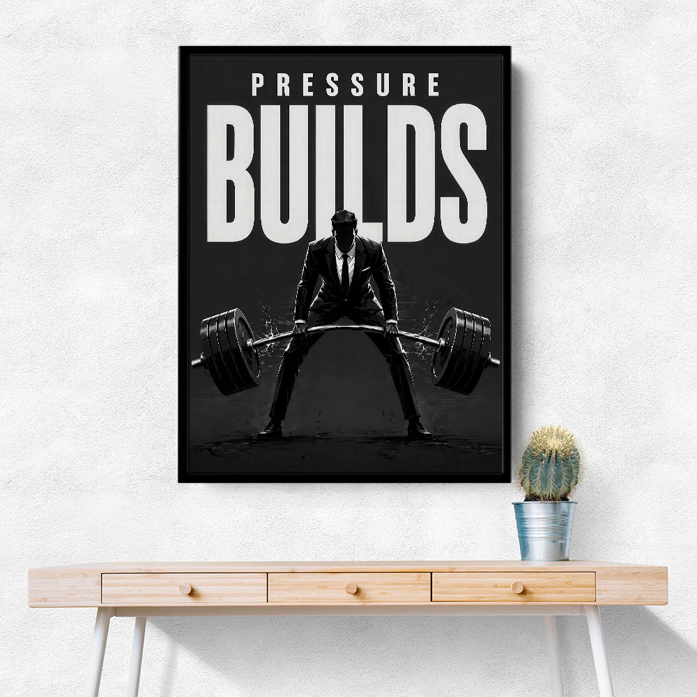 Pressure Builds Strength – Power Lift Motivation Art 