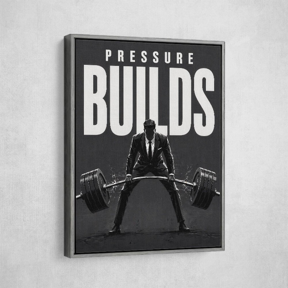 Pressure Builds Strength – Power Lift Motivation Art 