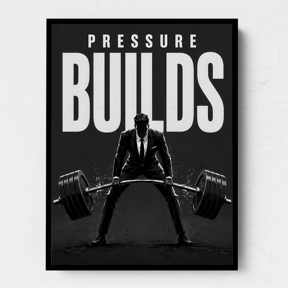 Pressure Builds Strength – Power Lift Motivation Art 