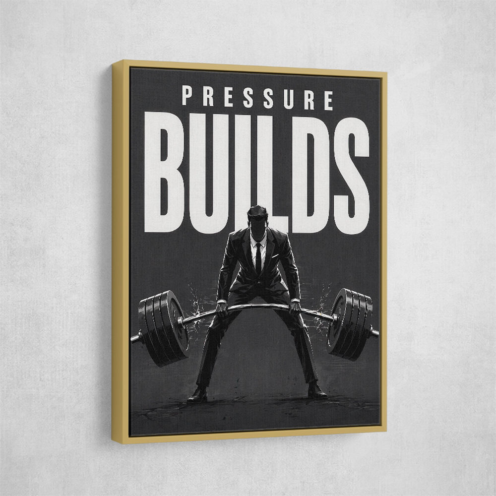 Pressure Builds Strength – Power Lift Motivation Art 