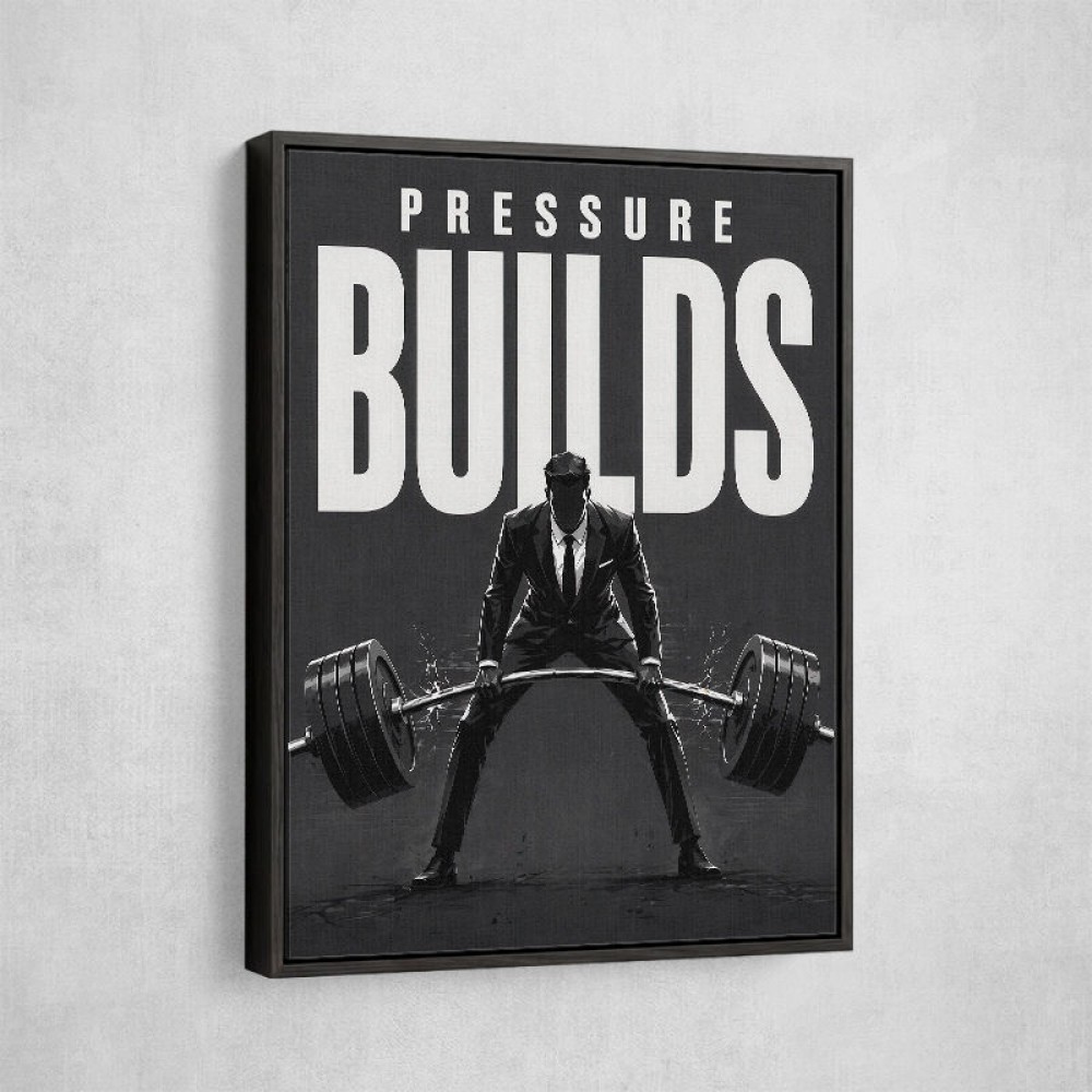 Pressure Builds Strength – Power Lift Motivation Art 