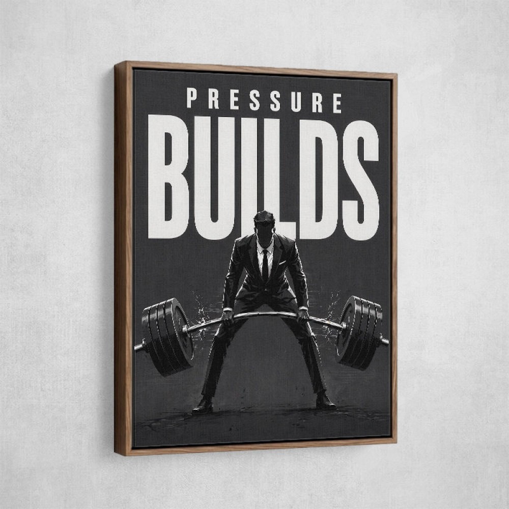 Pressure Builds Strength – Power Lift Motivation Art 