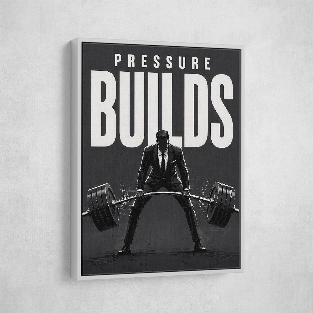 Pressure Builds Strength – Power Lift Motivation Art 